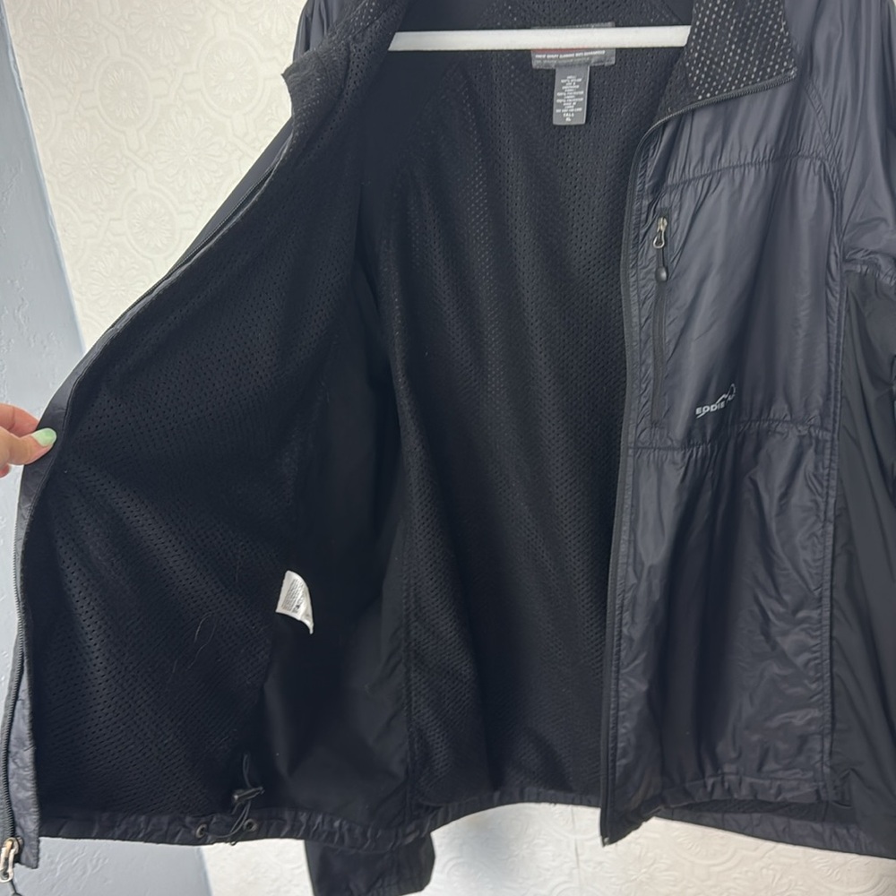 Eddie Bauer Men’s Black Full Zip Windbreaker Jacket Size‎ XL Tall Nylon - Picture 6 of 7